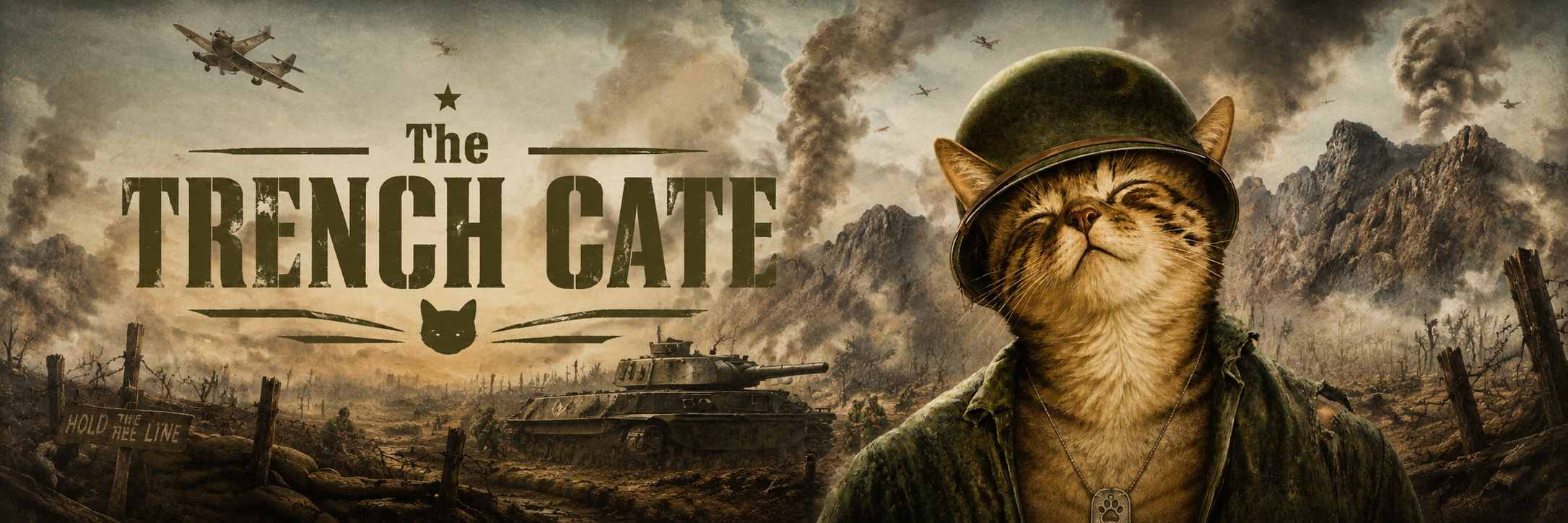 The Trench Cate standing on the battlefield